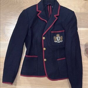 Women Ralph Lauren Navy Blazer with Red Trim and Crest